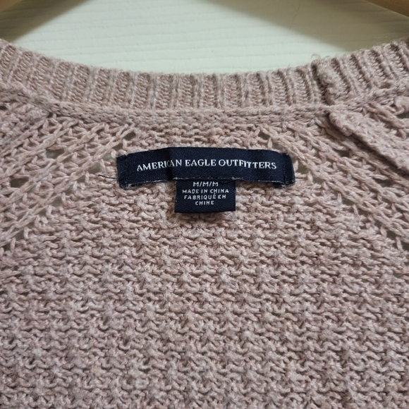 🌿American Eagle Outfitters Women's Medium Mauve Cardigan With Pockets - Picture 8 of 12